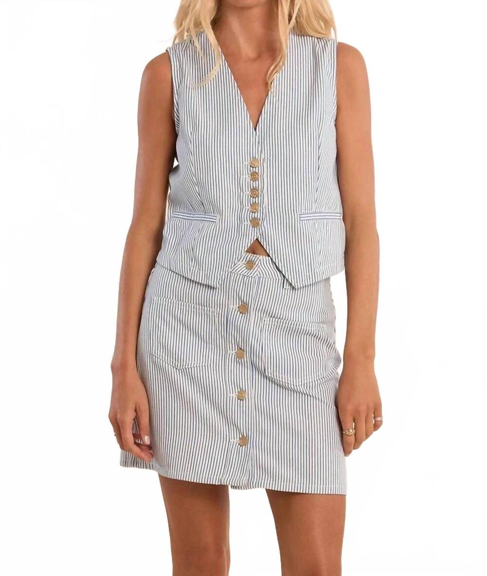 NEW MOLLY BRACKEN striped denim blazer in lt.blue